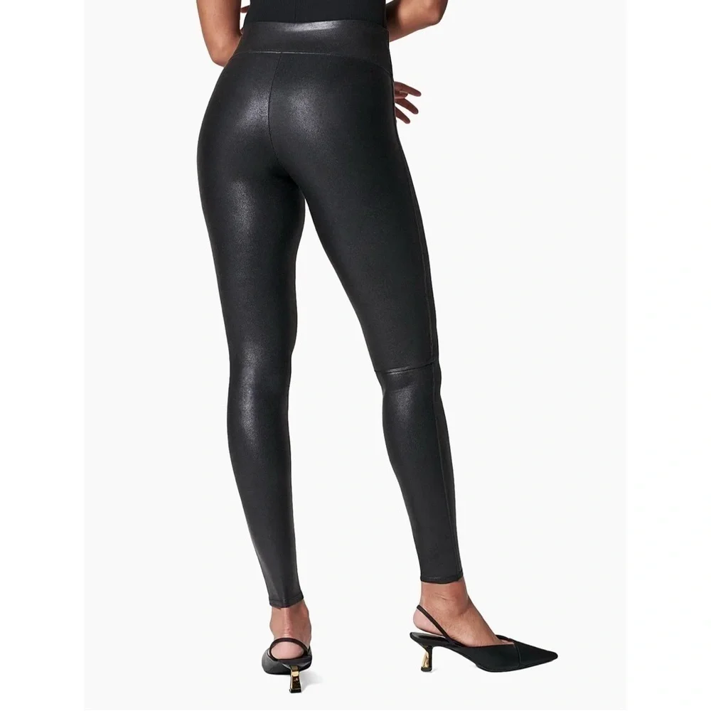 SPANX Black Faux Leather Leggings